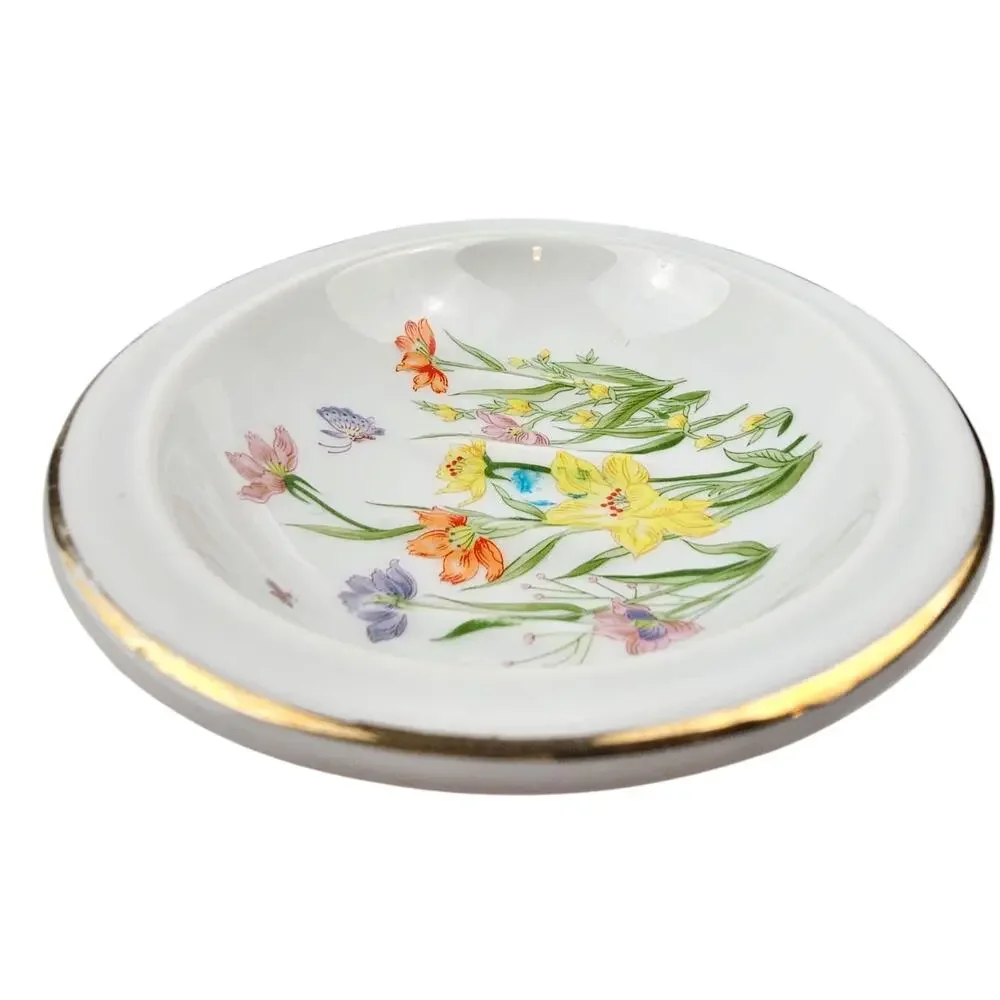 Vintage Day Lily Seymour‎ Manning Fine China Soap Dish Floral